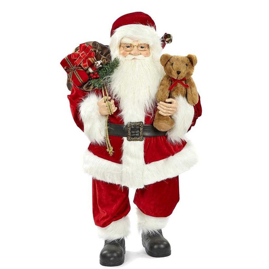 Santa Claus | Goodwill Goodwill Belgium Santa With Bear And Bag C 16009