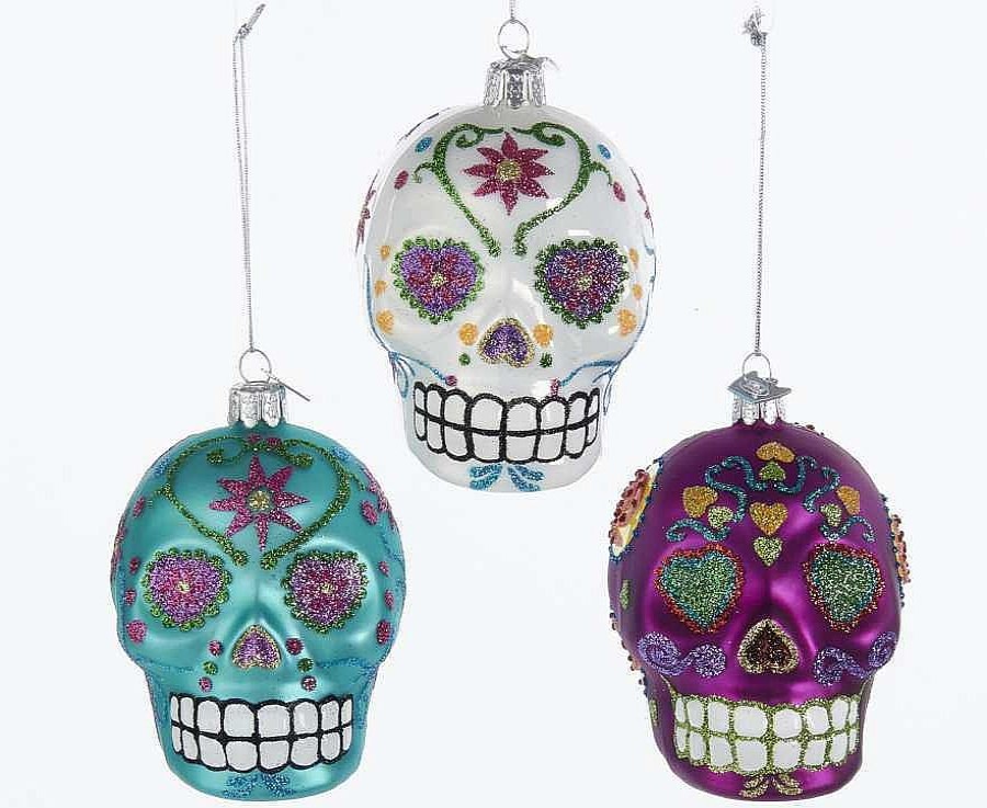 Christmas Tree | Kurt Adler Kurt Adler Nb1071 Noble Gems Sugar Skull Ornament3 Assorted