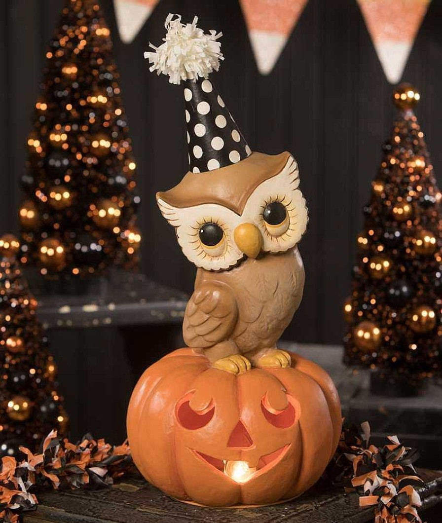 Halloween | Bethany Lowe Bethany Lowe Tl9435 - Party Owl On Pumpkin Medium