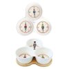 Tableware | Easy Life Easy Life Tableware Porcelain Appetizer Set W/3 Bowls And Bamboo Base