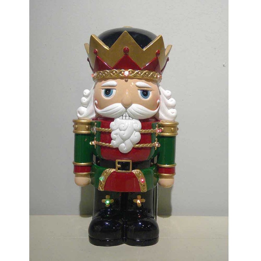 Nutcrackers | North Pole Nutcracker Small Poly Red And Green-Battery-Led 185522