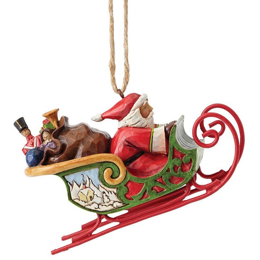 Christmas Tree | Jim Shore Jim Shore 4053836 Santa In Sleigh Hanging Ornament