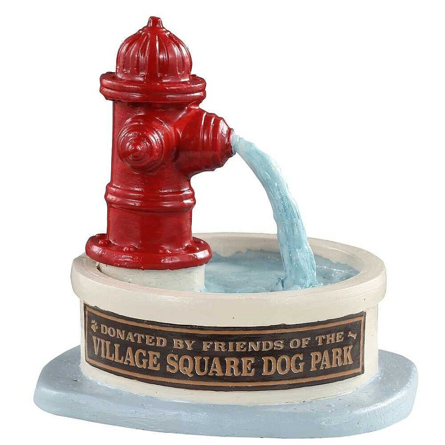 Christmas Villages | Lemax Lemax Village 2021 Dog Park Water Fountain 14843