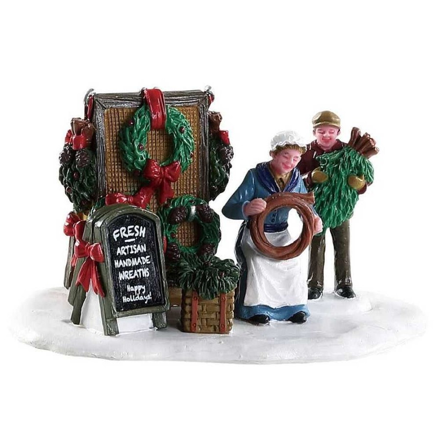 Christmas Villages | Lemax Lemax Handmade Wreaths 83362 - Lemax Caddington Village