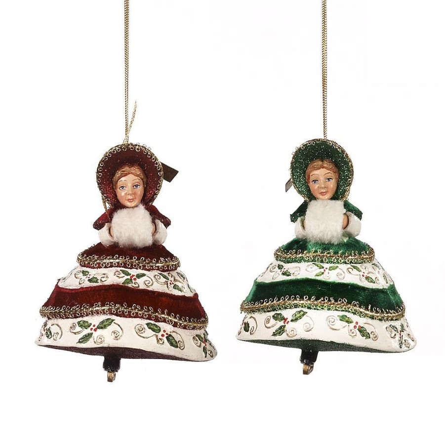 Christmas Tree | Katherine Collection Katherine'S Collection Girls With Bonnet Ornament 2 Assorted Kc 28-728617