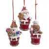 Gingerbread | Kurt Adler Kurt Adler Nyc D3624 Santa, Gingerbread Man And Snowman Bucket Ornaments, 3 Assorted