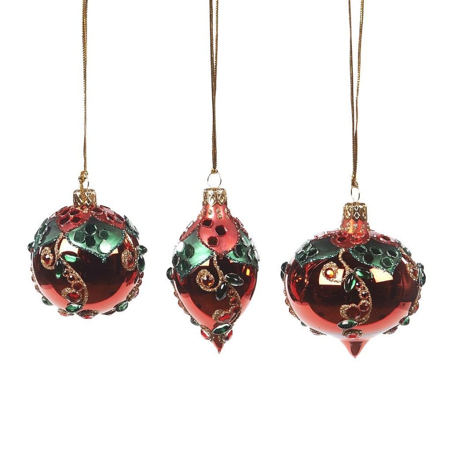 Christmas Tree | Goodwill Glass Mini Floral Ball Ornament 3 Assorted L 20184