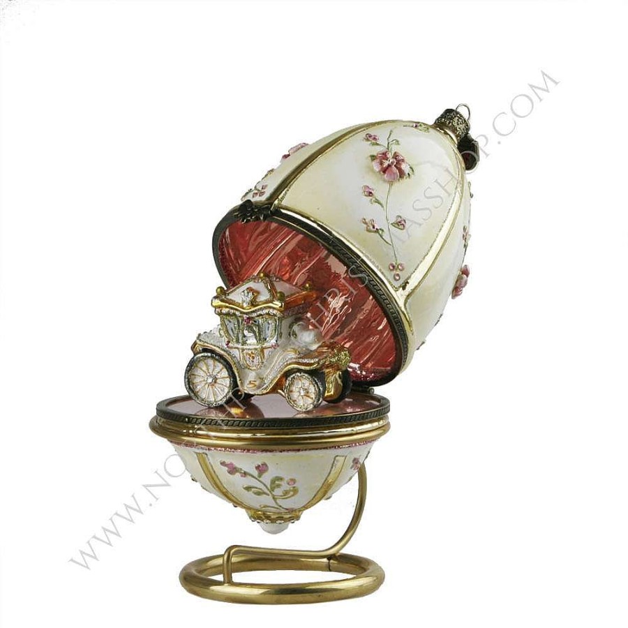 Glass Baubles | Komozja Famiily Hinged Egg With Carriage Komozja Family Mostowski - Glass Bauble Handmade In Poland