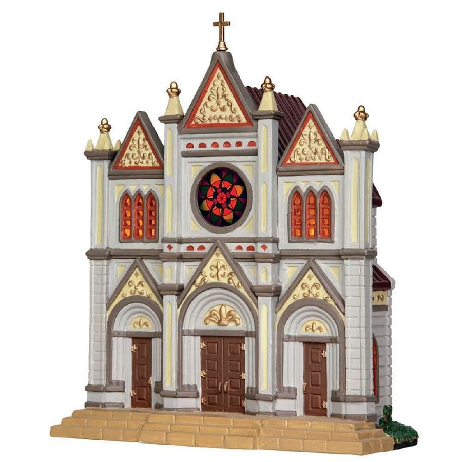 Christmas Villages | Lemax Lemax French Cathedral, B/O Led 25403 Lemax Caddington Village