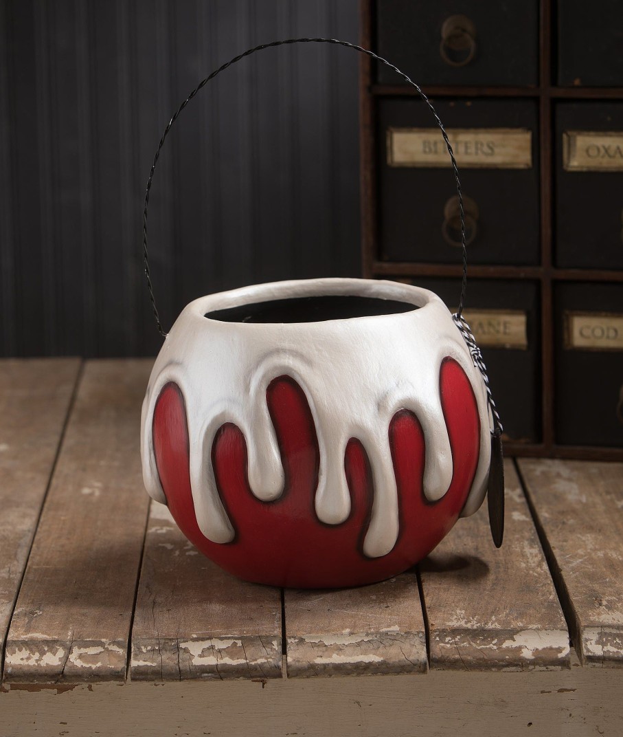 Halloween | Bethany Lowe Large Red Apple With White Poison Bucket La1388 Bethany Lowe