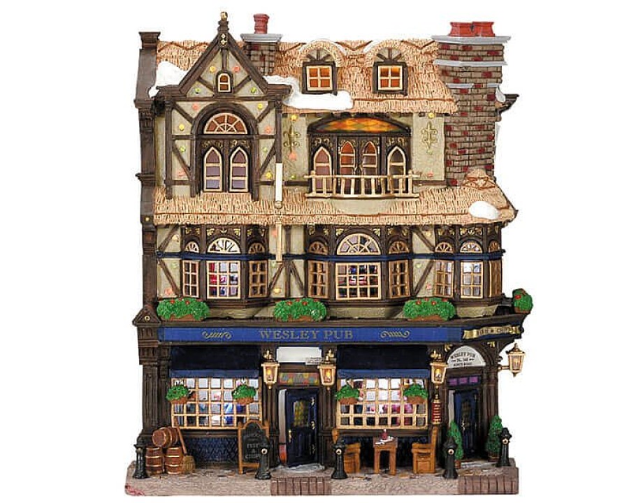 Christmas Villages | Lemax Wesley Pub, Battery-Operated (4.5V)