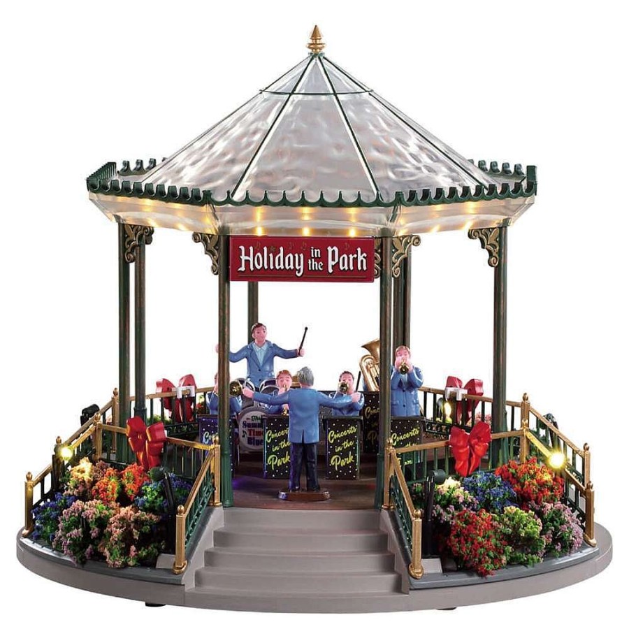 Christmas Villages | Lemax Lemax Holiday Garden Green Bandstand, With 4.5V Ada 94551 Lemax General