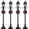 Christmas Villages | Lemax Lemax Gas Lantern Street Lamp Set Of 4 64498 - Lemax Christmas Village