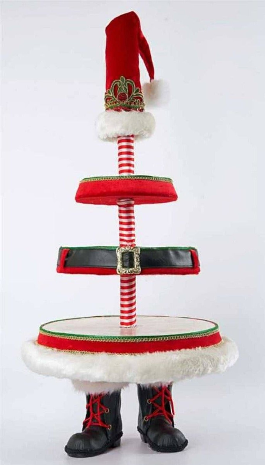 Home Decors | Katherine Collection Kc 28-128248 Katherine'S Collection Santa Boots Tray Cake Stand