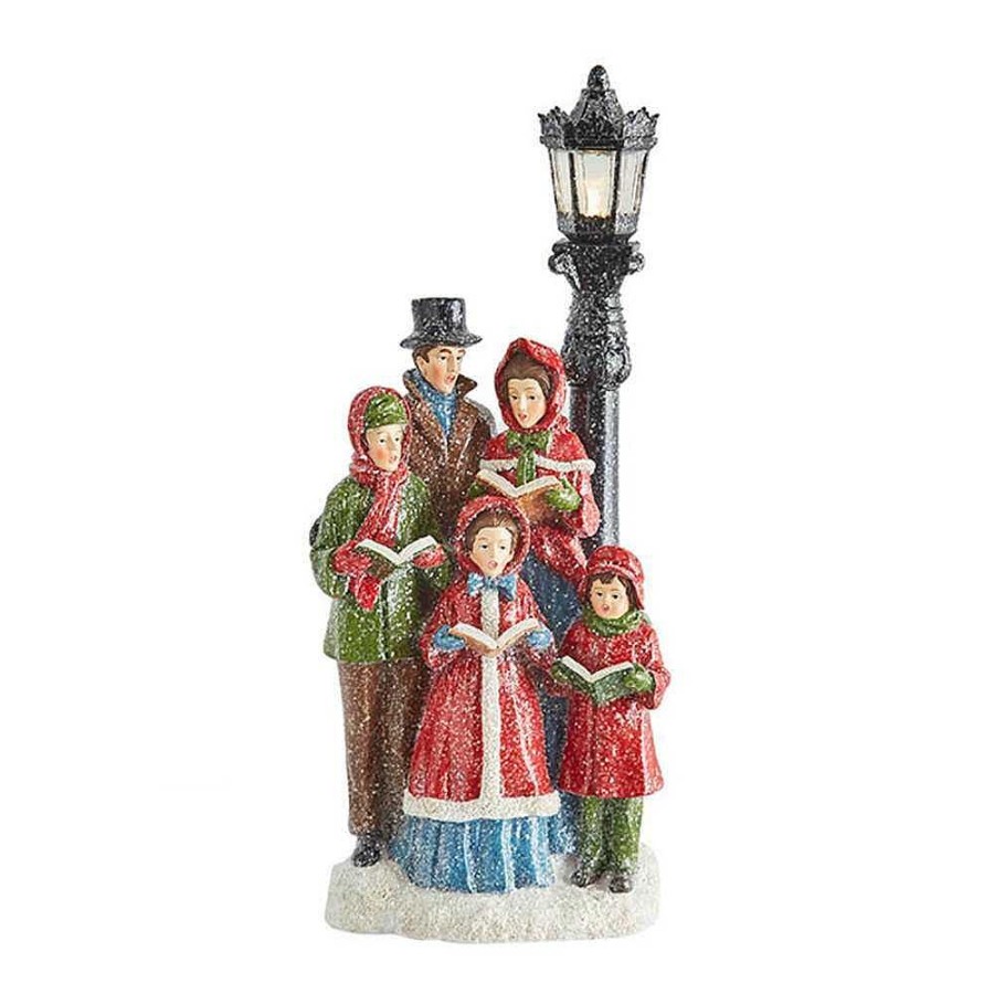 Home Decors | Raz Imports Raz Imports Carolers With Lighted Lamppost 4018206