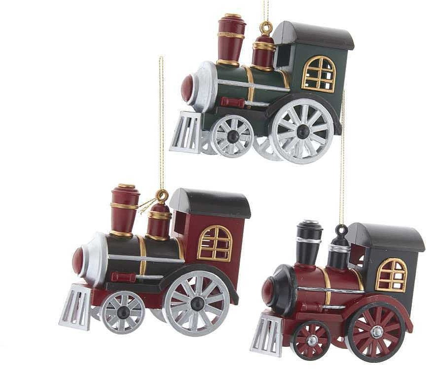 Christmas Tree | Kurt Adler Kurt Adler D3719 Blow Mold Locomotive Ornament3 Assorted