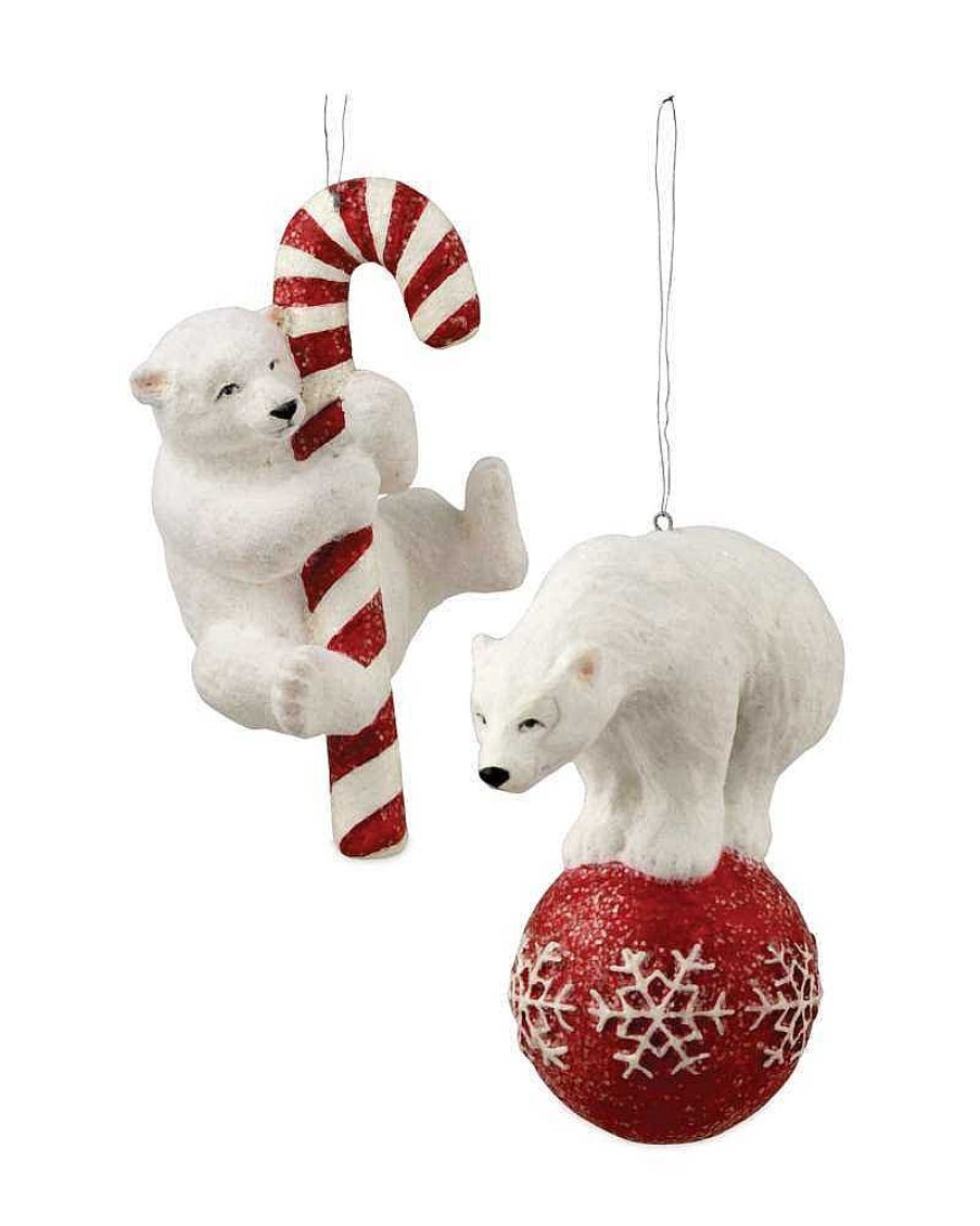 Traditional | Bethany Lowe Td5062 Bethany Lowe Polar Bear Fun Ornament 2 Assorted