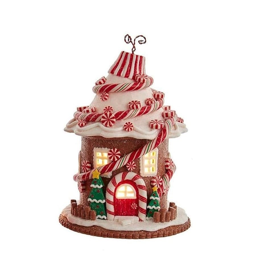 Gingerbread | Kurt Adler Kurt Adler 7.5" Candy Gingerbread House With C7 Bulb Gbj0022B