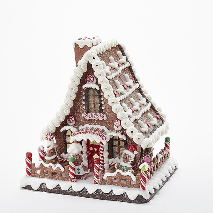 Gingerbread | Kurt Adler Kurt Adler Nyc D2869 Battery-Operated Led Gingerbread Candy House Table Piece