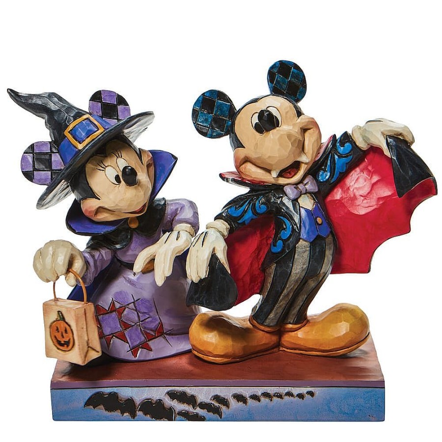 Halloween | Jim Shore Jim Shore 6008989 Terrifying Trick-Or-Treaters - Mickey And Minnie As A Vampire