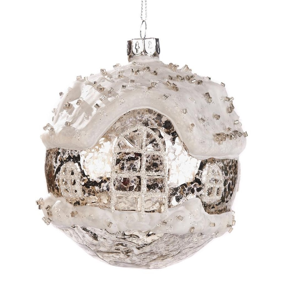 Christmas Tree | Goodwill Glass Antique Bead House Ball Silver P 37352