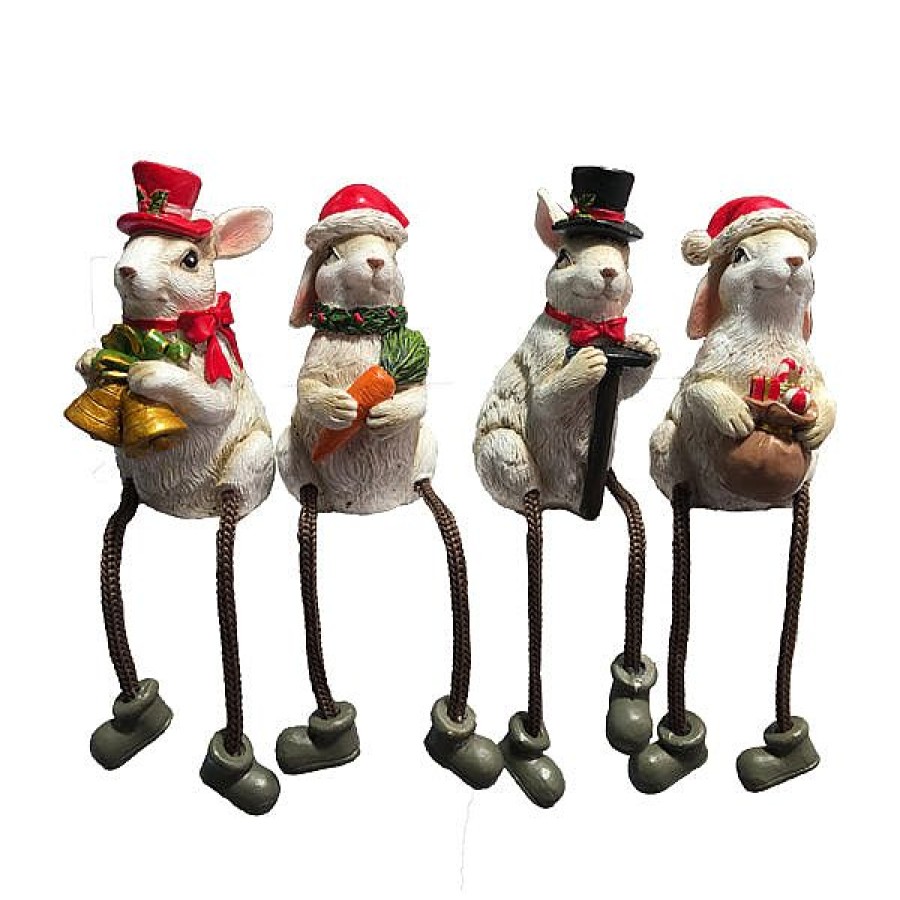 North Pole | Willow Brooks Willow Brooks Secret Christmas White Bunny Sitting On Shelf 4 Assorted Wb1200 North Pole Christmas Shop London