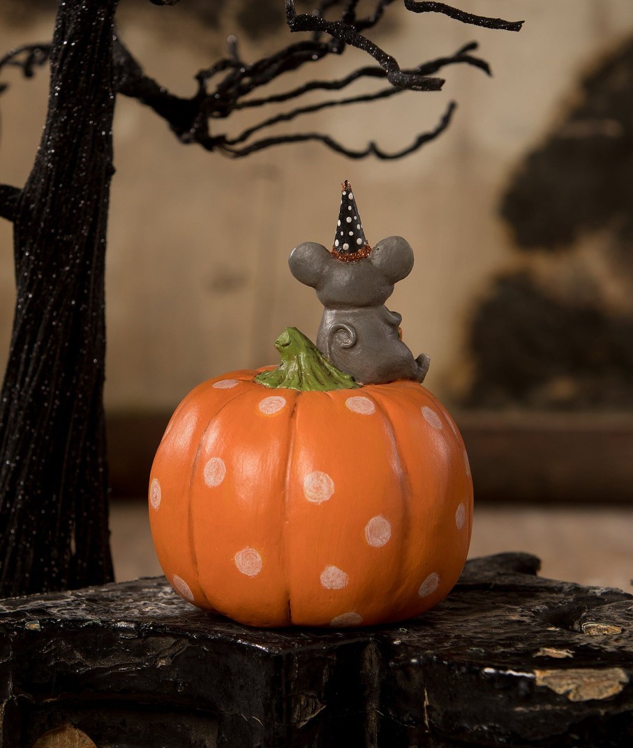 Halloween | Bethany Lowe Halloween Mouse On Pumpkin Ma2077 Bethany Lowe