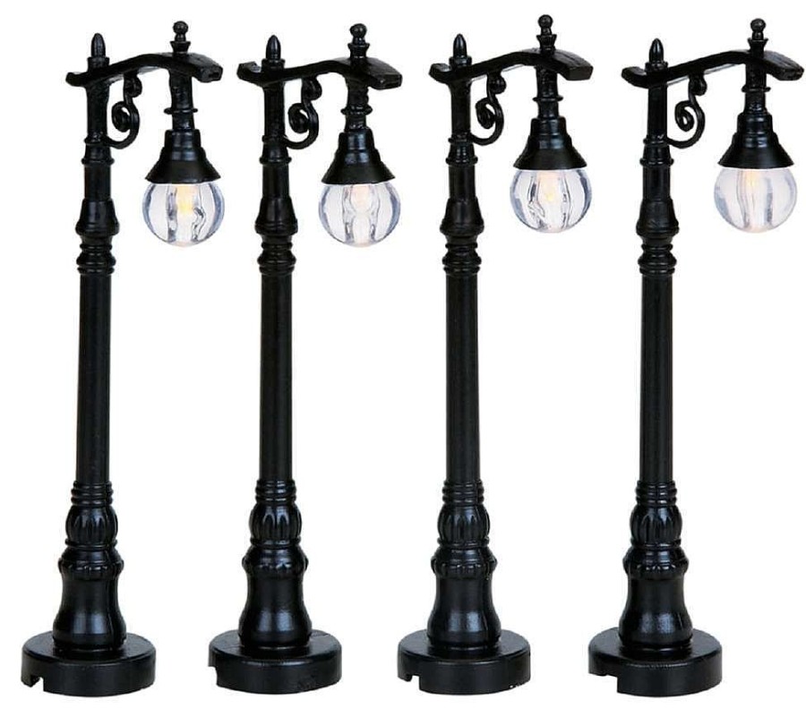 Christmas Villages | Lemax Lemax Antique Street Lamp, Set Of 4, B/O (4.5V) 94993 Lemax General