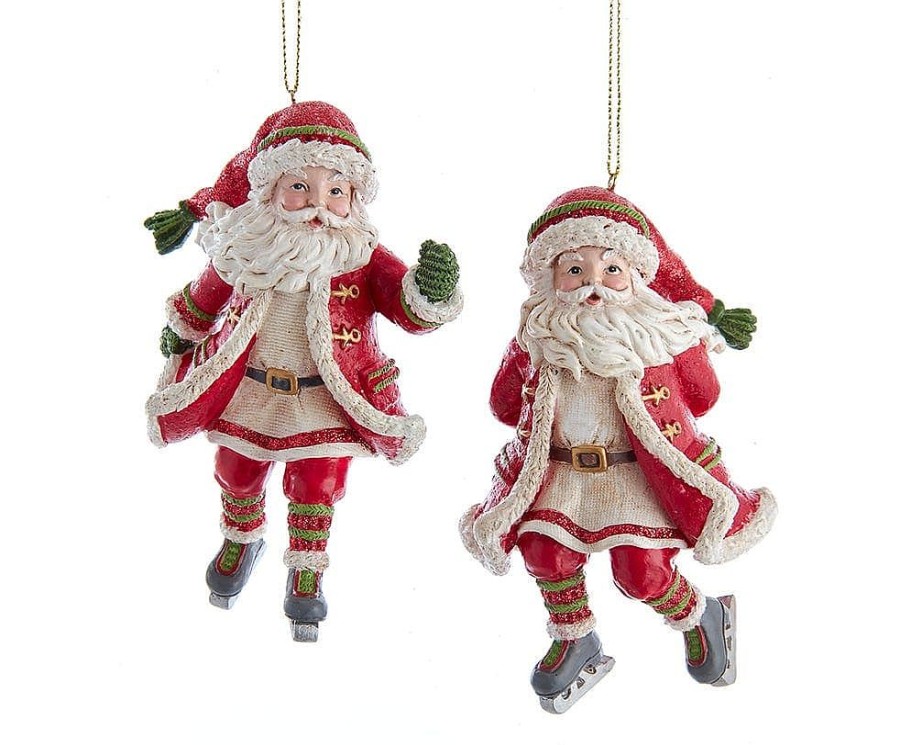 Christmas Tree | Kurt Adler Kurt Adler 4.75" Resin Skating Santa Ornament 2 Assorted E0563