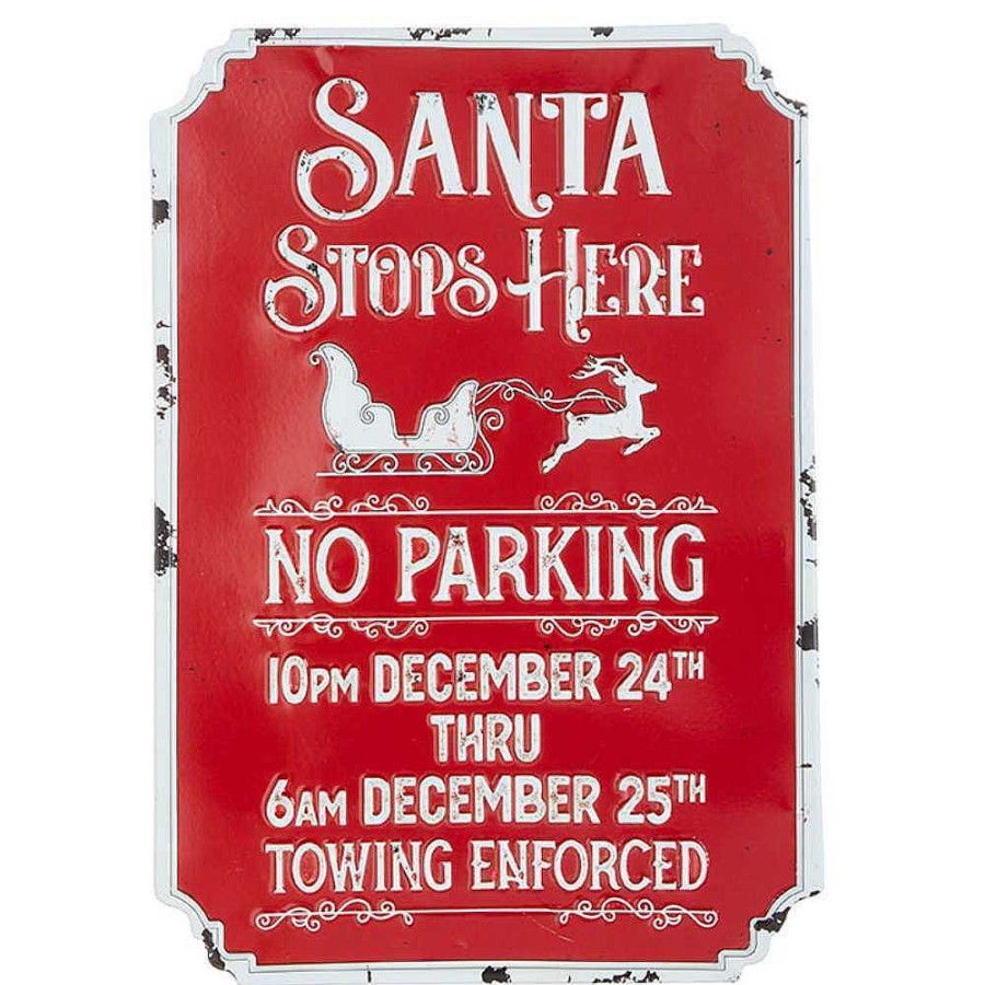 Home Decors | Raz Imports Raz Imports Santa Stops Here Sign 4012342