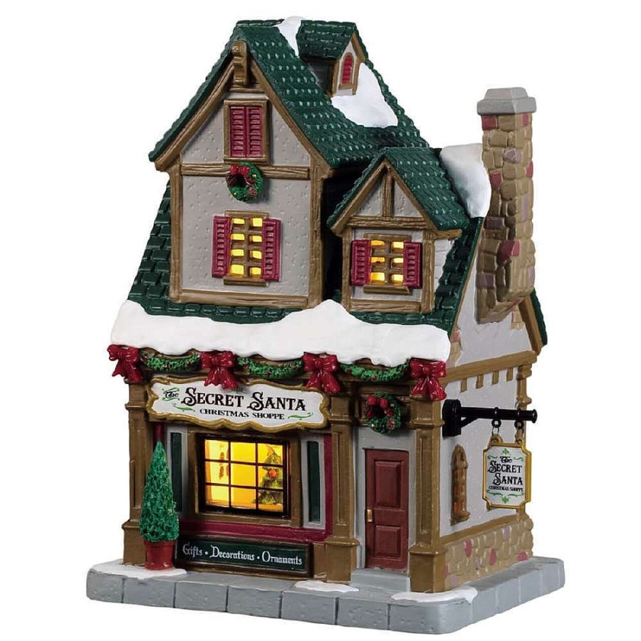 Christmas Villages | Lemax Lemax The Secret Santa Christmas Shoppe, B/O Led 95512 Lemax Caddington Village