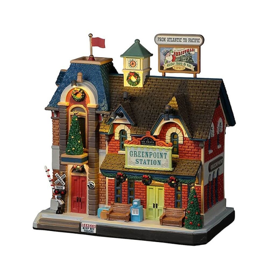 Christmas Villages | Lemax Greenpoint Railroad Station, With 4.5V Adaptor