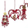 Christmas Tree | Kurt Adler Kurt Adler D3839 Tree Candy Heart With Gingerbread3 Assorted