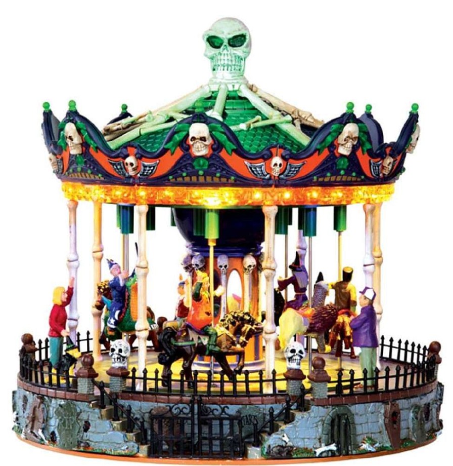 Halloween Villages | Lemax Lemax Scary-Go-Round, With 4.5V Adaptor 34605 Lemax Spooky Town