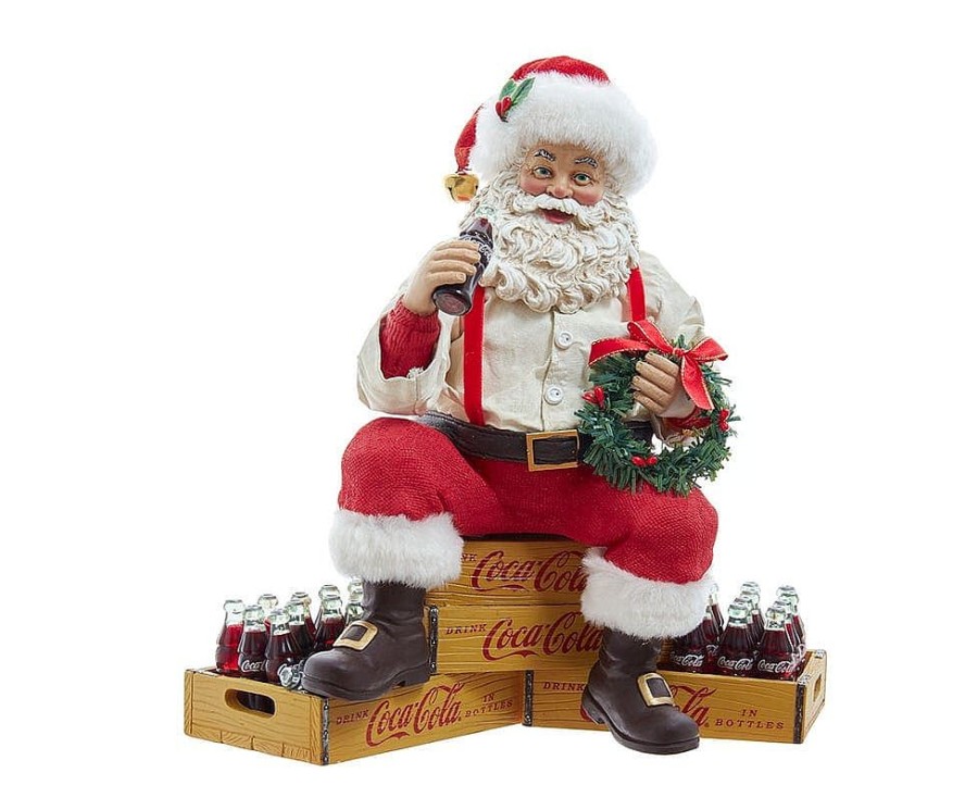 Santa Claus | Kurt Adler Kurt Adler 9" Coca-Cola Santa Sitting On Crates Cc5212