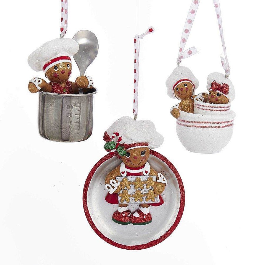 Christmas Tree | Kurt Adler H5145 Kurt S. Adler Gingerbread Ornament 3 Assorted In Cup