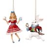 Alice | Goodwill Alice In Wonderland And Too Late Rabbit Ornament 2 Assorted Tr 27510