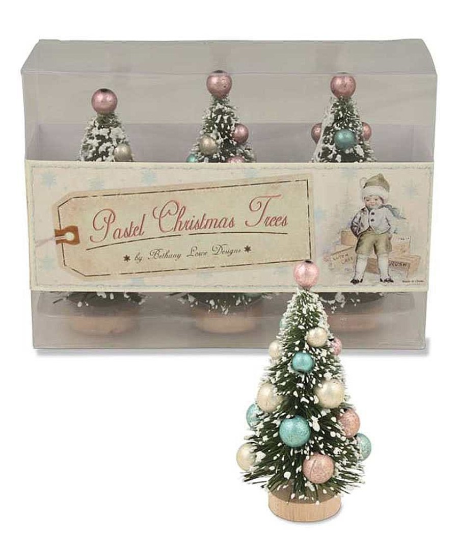 Traditional | Bethany Lowe Lg4432 Bethany Lowe Pastel Mini Christmas Trees In Box