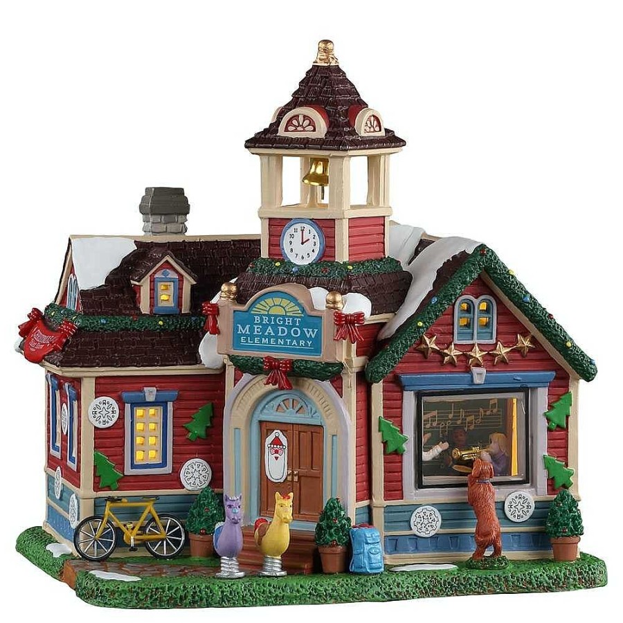 Christmas Villages | Lemax Lemax Village 2021 Bright Meadow Elementary 15766