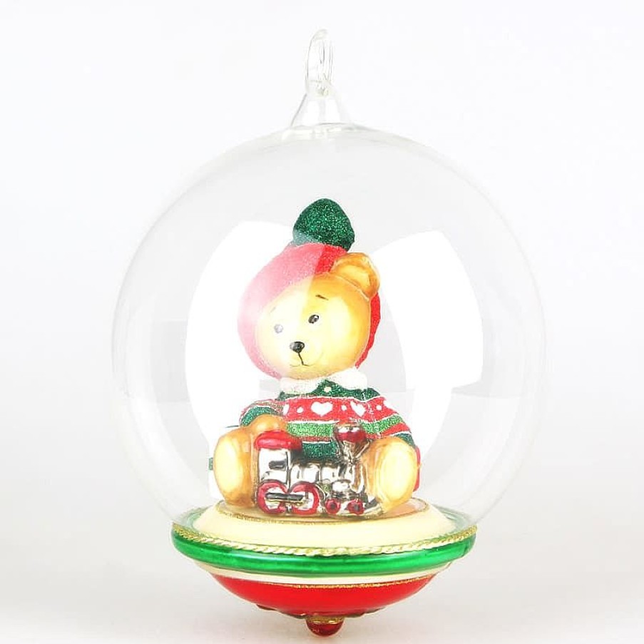 Glass Baubles | Komozja Famiily Komozja Family Mostowski Globe With Teddy In A Cap