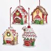 Gingerbread | Kurt Adler Kurt Adler Nyc D3169 Battery-Operated Led Multi-Colored Gingerbread House Ornaments, 4 Assorted