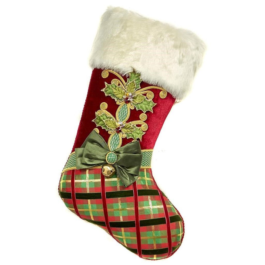 Home Decors | Katherine Collection Katherine'S Collection Paper Mache Stocking Burgundy Kc 28-728565