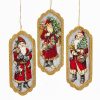 Christmas Tree | Kurt Adler Kurt S. Adler Nyc C6848 Vintag Cranberry Santa Frame 3 Assorted