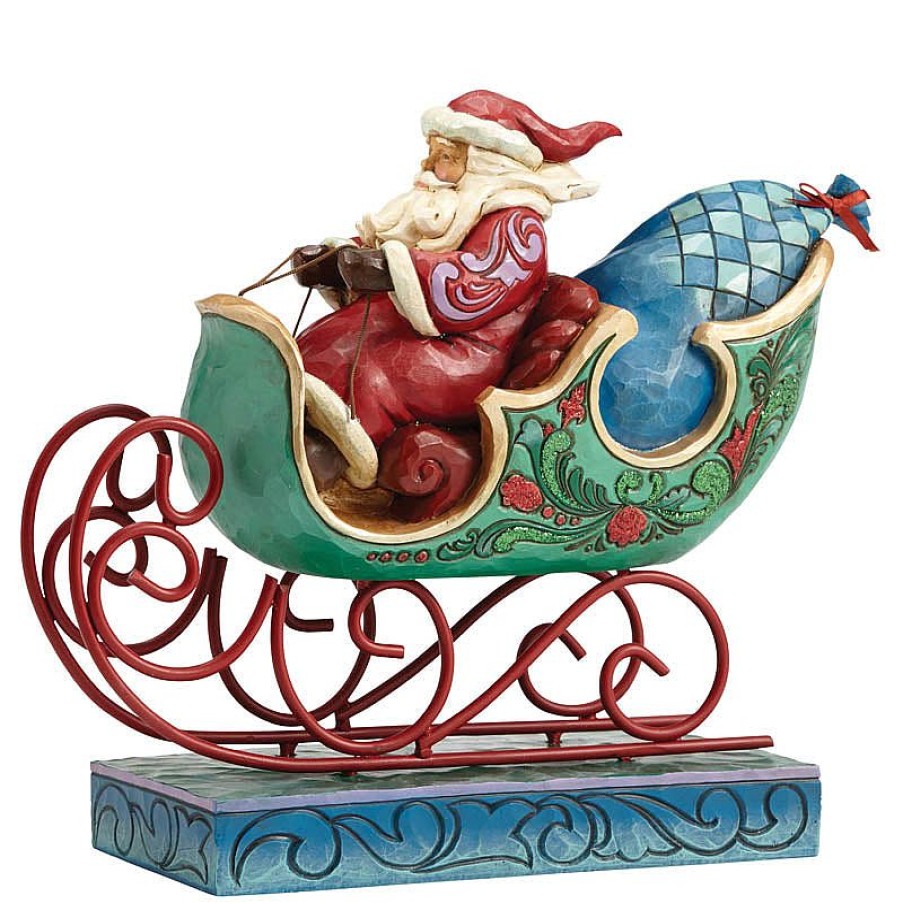 Santa Claus | Jim Shore Jim Shore 4053675 Enjoy The Ride (Winter Wonderland Santa In Sleigh) Heartwood Creek