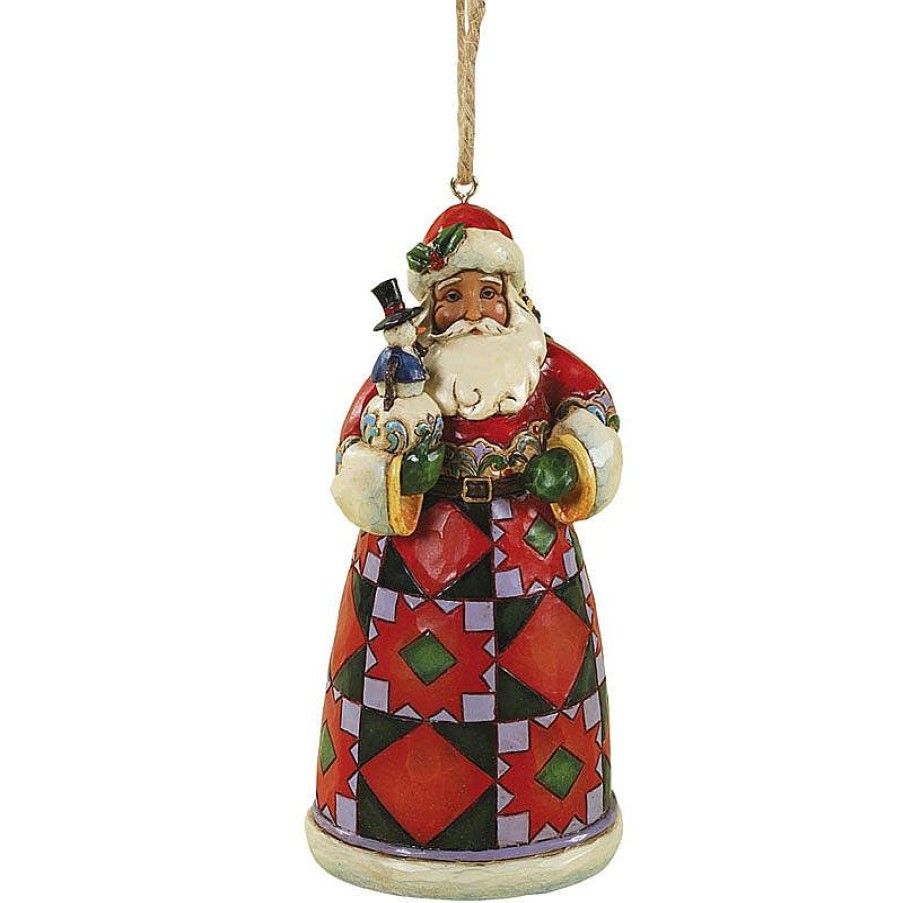 Christmas Tree | Jim Shore Jim Shore Santa With Toy Bag & Snowman Hanging Ornament 4027726