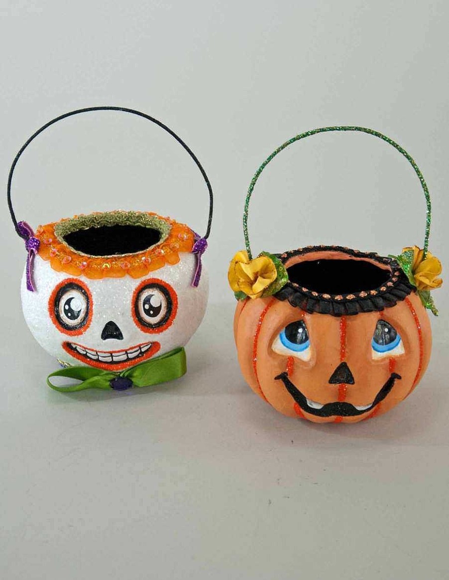 Halloween | Katherine Collection Katherine'S Collection 28-828387 Pumpkin Patch Mini Pumpkin Containers - Assortment Of 2