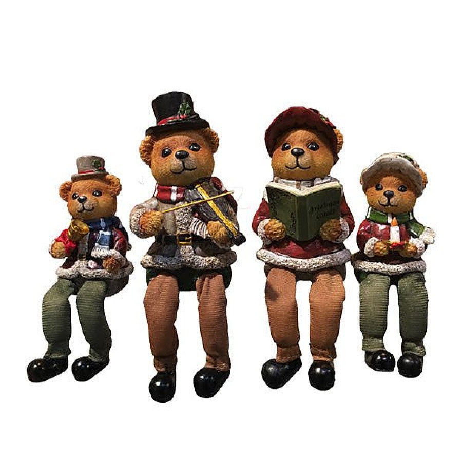 Traditional | Willow Brooks Willow Brooks Secret Christmas Bear Family Sitting On Shelf 4 Assorted Wb1200