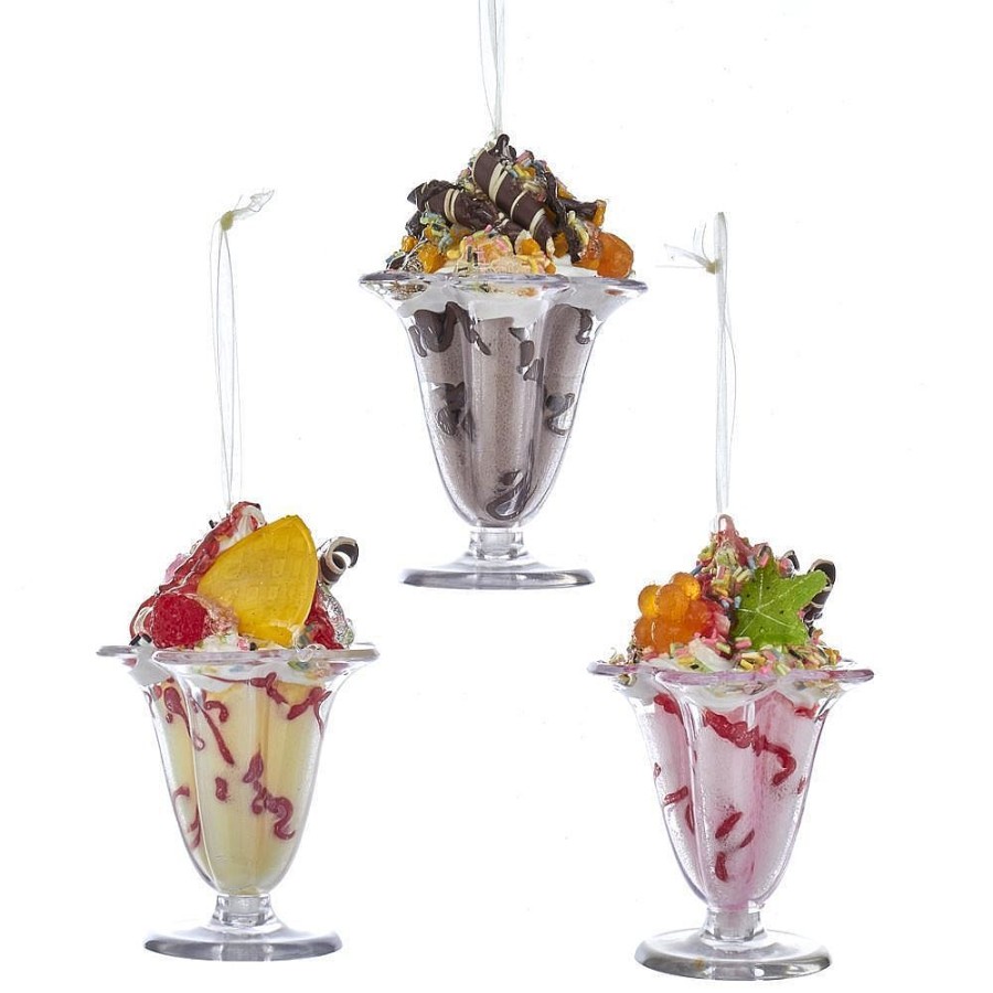 Christmas Tree | Kurt Adler Kurt Adler Nyc D3503 Ice Cream Sundae Ornament, 3 Assorted